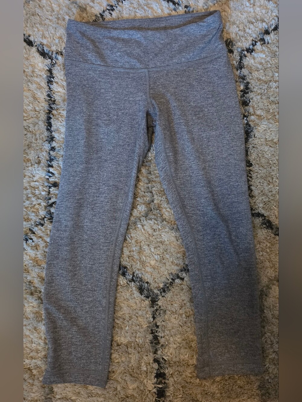 LULULEMON Wunder Under Crop Leggings Size 6 Luon Heathered Gray Womens Pants